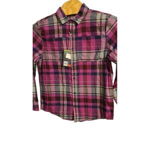 Alpine Design Flannel‎ Shirt Men's Medium Purple Plaid Cotton Button-Up NWT